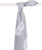 Jollein Baby Handdoek XL hydrofiel 140x200cm - ABC - Soft Grey