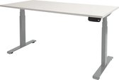 RoomForTheNew Bureau Heathrow plus-Desk - Zit sta Bureau - Zit sta Bureau Elektrisch - Gaming Bureau - Game Bureau - Verstelbaar Bureau - standing Desk--Wit blad-Aluminium  onderstel- 160x80