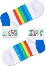 Happy Socks Athletic Rainbow Stripe 1/4 Crew Sneaker Sock