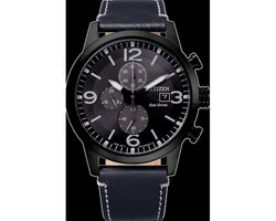 Citizen Hau Horloge - Citizen heren horloge - Zwart - diameter 43 mm - kleur gecoat roestvrij staal