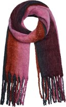 Extra dikke sjaal Bailage|Wintersjaal dames|Roze grijs rood