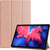 Tablet hoes geschikt voor Lenovo Tab P11 - Tri-Fold Book Case - Cover met Auto/Wake Functie - Rosé Goud
