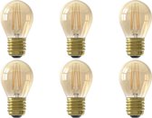 CALEX - LED Lamp 6 Pack - Kogellamp P45 - E27 Fitting - Dimbaar - 3W - Warm Wit 2100K - Goud - BSE
