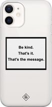 iPhone 12 transparant hoesje - Be kind | Apple iPhone 12 case | TPU backcover transparant