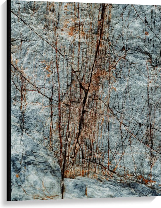 Canvas  - Gescheurde Steen/Rots - 75x100cm Foto op Canvas Schilderij (Wanddecoratie op Canvas)