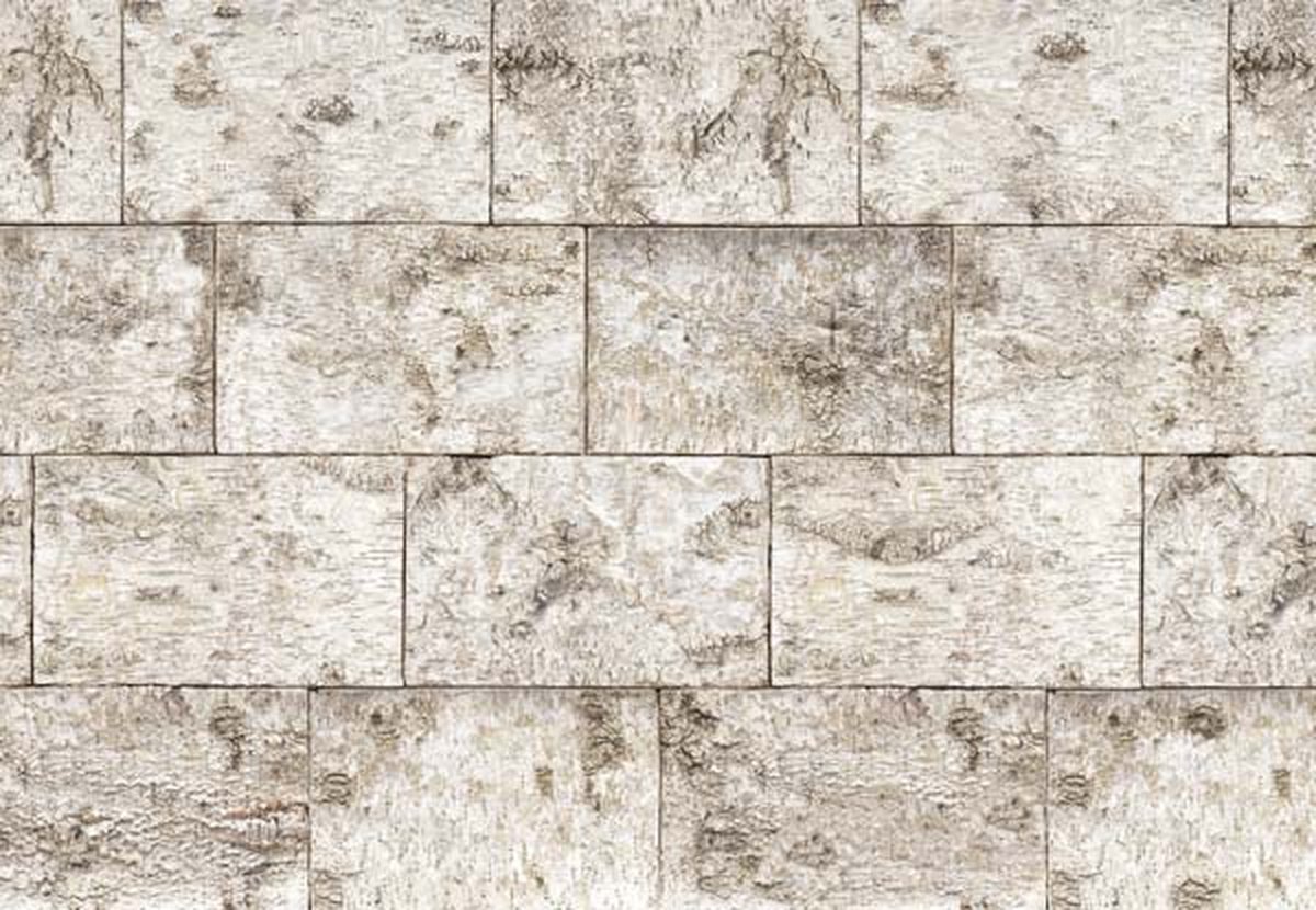 Fotobehang – Beton Blokken – Industriële Muur – Baksteen Look – Loft Stijl – Woonkamer – Slaapkamer – 368 x 254 cm
