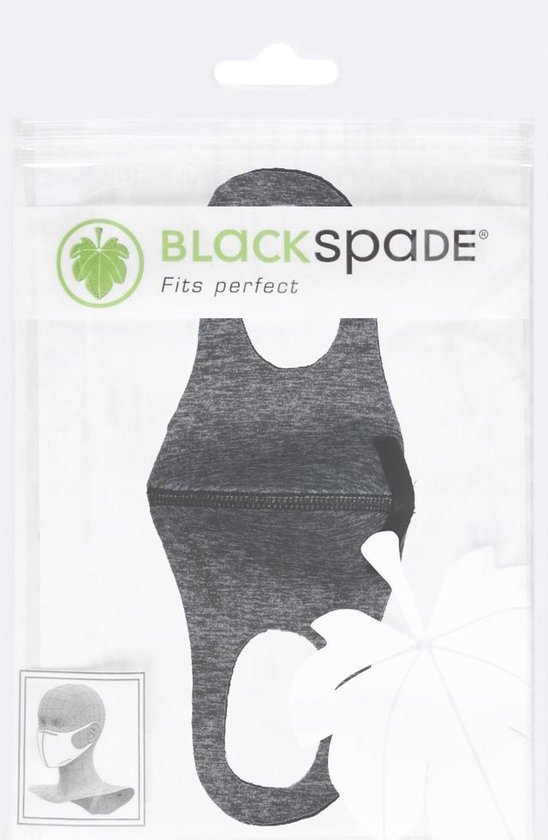 Blackspade Uniseks wasbaar mondkapje volwassenen - Herbruikbaar, stretch katoen - Grijs - Medium - BlackSpade