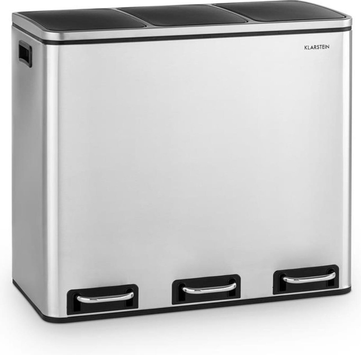 Klarstein Grandmaster Trash pedaalemmer 54l (3x 18l) geruisloos behuizing van edelstaal met geborsteld oppervlak