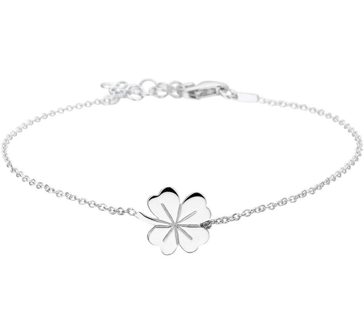 Zilver Gerhodineerd Armband Klaver 1,0 Mm 17 + 3 Cm 1324647