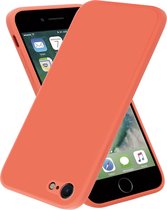 geschikt voor Apple iPhone SE 2020 vierkante silicone case - oranje