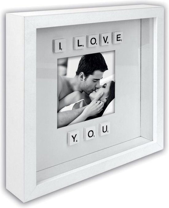 ZEP - Fotolijst Morgan met tekst "I love you" voor foto 12x12 formaat  25,5x25,5 cm - UD191 | bol.com