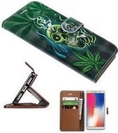 Huawei Y6 2018 Hoesje Wallet Case Cannabis