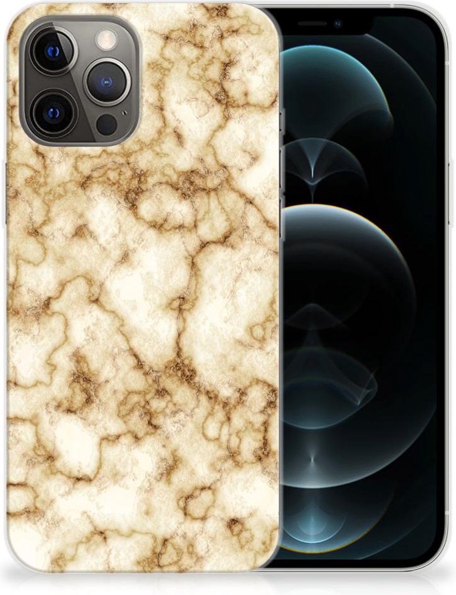 iPhone 12 Pro Max TPU Siliconen Hoesje Marmer Goud