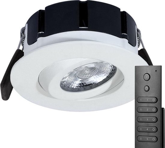 20x HOFTRONIC Inbouwspot met afstandsbediening - LED Zaagmaat - Wit -... | bol.com