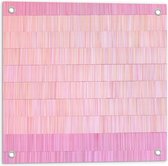 Tuinposter – Roze Franjes - 50x50cm Foto op Tuinposter  (wanddecoratie voor buiten en binnen)