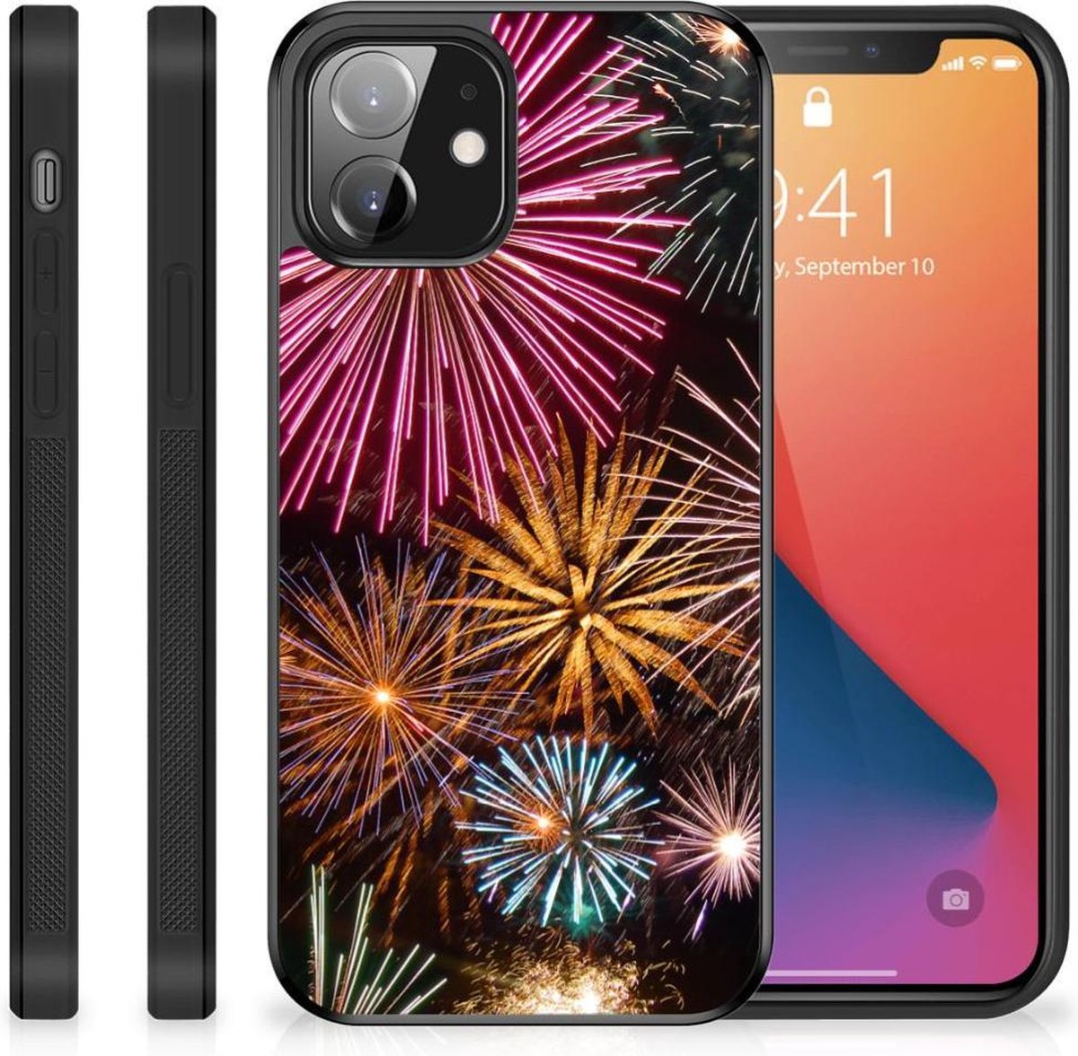 Back Cover voor iPhone 12 Mini TPU Bumper Case Vuurwerk
