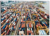 Dibond - Zeecontainers in de Haven - 40x30cm Foto op Aluminium (Met Ophangsysteem)