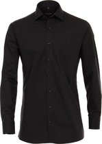 CASA MODA modern fit overhemd - mouwlengte 7 - zwart - Strijkvriendelijk - Boordmaat: 42