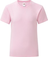 Fruit Of The Loom Meisjes Iconische T-Shirt (Licht Roze)