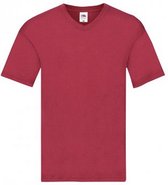 Fruit Of The Loom Heren Originele V-hals T-shirt (Bordeaux Rood)