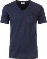 Fusible Systems - T-shirt James and Nicholson pour homme avec poche poitrine (bleu marine)