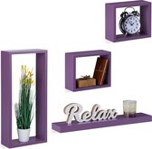 Relaxdays wandboard - set 4 stuks - wandplank - kubus wandelement - wandrek kinderkamer