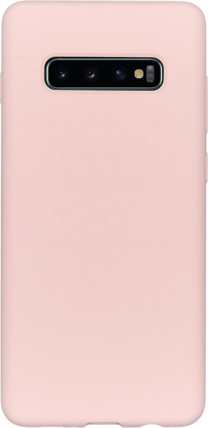 Accezz Hoesje Geschikt voor Samsung Galaxy S10 Plus Hoesje Siliconen - Accezz Liquid Silicone Backcover - Roze