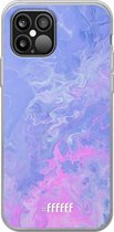 iPhone 12 Pro Max Hoesje Transparant TPU Case - Purple and Pink Water #ffffff