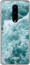 OnePlus 8 Pro Hoesje Transparant TPU Case - Whitecap Waves #ffffff