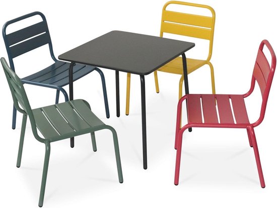 Ontkennen Figuur Negen Kindertuinset - ANNA - Multicolour, 4 plaatsen, tafel en stoelen, 48x48cm |  bol.com
