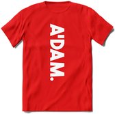 A'Dam Amsterdam T-Shirt | Souvenirs Holland Kleding | Dames / Heren / Unisex Koningsdag shirt | Grappig Nederland Fiets Land Cadeau | - Rood - XXL