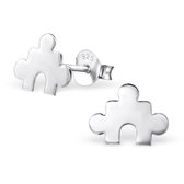 Aramat jewels ® - Kinder oorbellen puzzelstuk 925 sterling zilver 10mm x 7mm