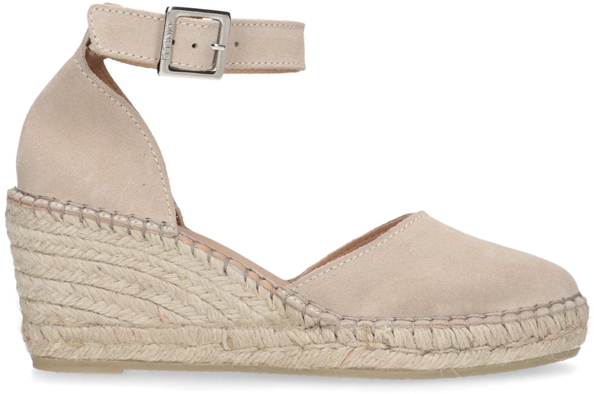 Manfield - Dames - Beige suède sleehakken - Maat 41