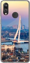 Geschikt voor Huawei P20 Lite (2020) hoesje - Rotterdam - Skyline - Zonsondergang - Siliconen Telefoonhoesje