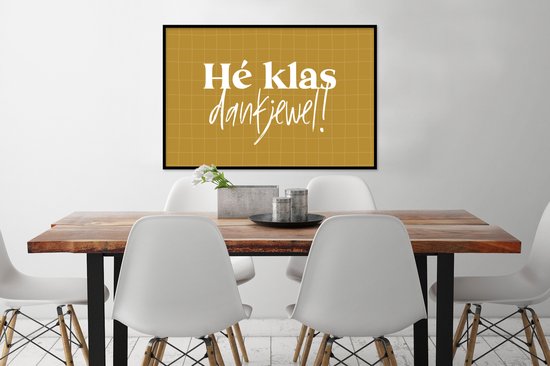 Cadre photo avec affiche - Proverbes - Citations - École - Hé la classe, merci ! - 120x80 cm - Cadre affiche