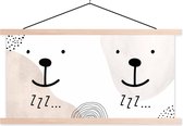 Posterhanger incl. Poster 120x60 cm - Schoolplaat - Quotes - Zzz... - Spreuken - Kinderen - Slapen - Kids - Baby - Textielposter - Blanke latten