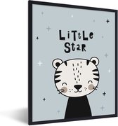 Fotolijst incl. Poster - Spreuken - Little star - Quotes - Baby - Kids - Kinderen - Jongens - Meiden - 30x40 cm - Posterlijst