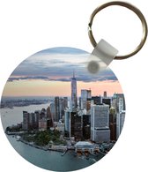 Sleutelhanger - Luchtfoto van New York - Plastic - Rond - Uitdeelcadeautjes