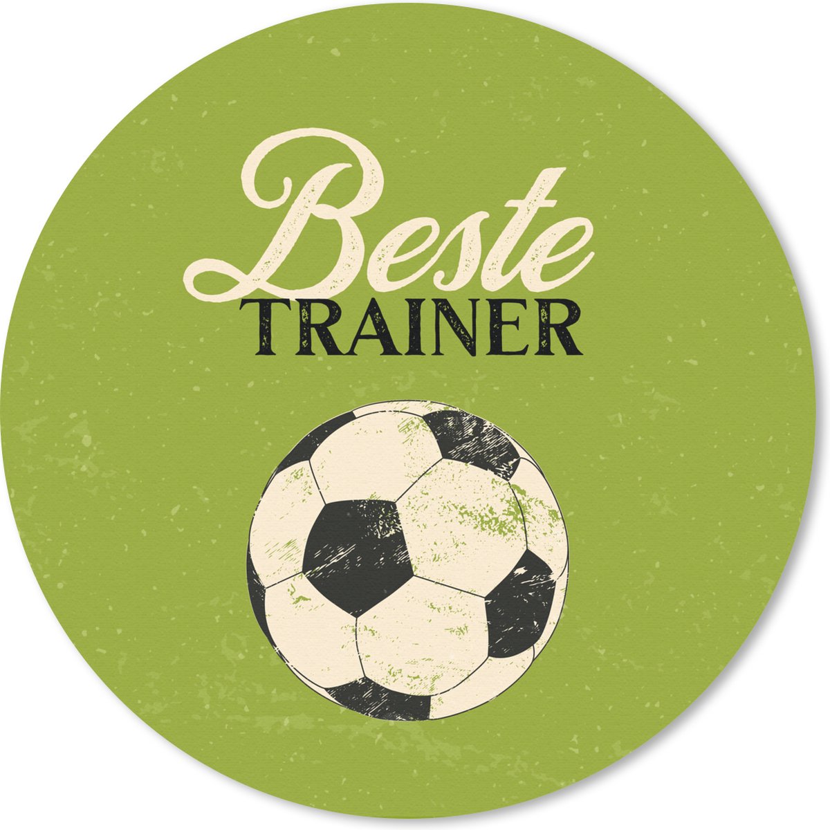 Muismat rond 50x50 cm - Mousepad Quote - Trainer - Voetbal - Ronde muismatten