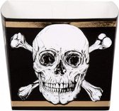 bakjes doodshoofd 40 cl karton zwart/wit 6 stuks