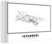 Canvas Schilderij Istanbul - Turkije - Plattegrond - 120x80 cm - Wanddecoratie