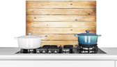 Spatscherm keuken 60x40 cm - Kookplaat achterwand Brocante - Hout - Planken - Muurbeschermer - Spatwand fornuis - Hoogwaardig aluminium