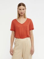 OBJECT - objtessi slub s/s v-neck rood