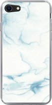 Geschikt voor iPhone 7 hoesje - Marmer print - Wit - Patroon - Siliconen Telefoonhoesje