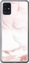 Geschikt voor Samsung Galaxy A52 5G hoesje - Marmer print - Roze - Rood - Siliconen Telefoonhoesje