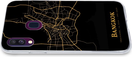 Coque Samsung Galaxy A40 - Bangkok - Carte - Or - Coque de téléphone en Siliconen