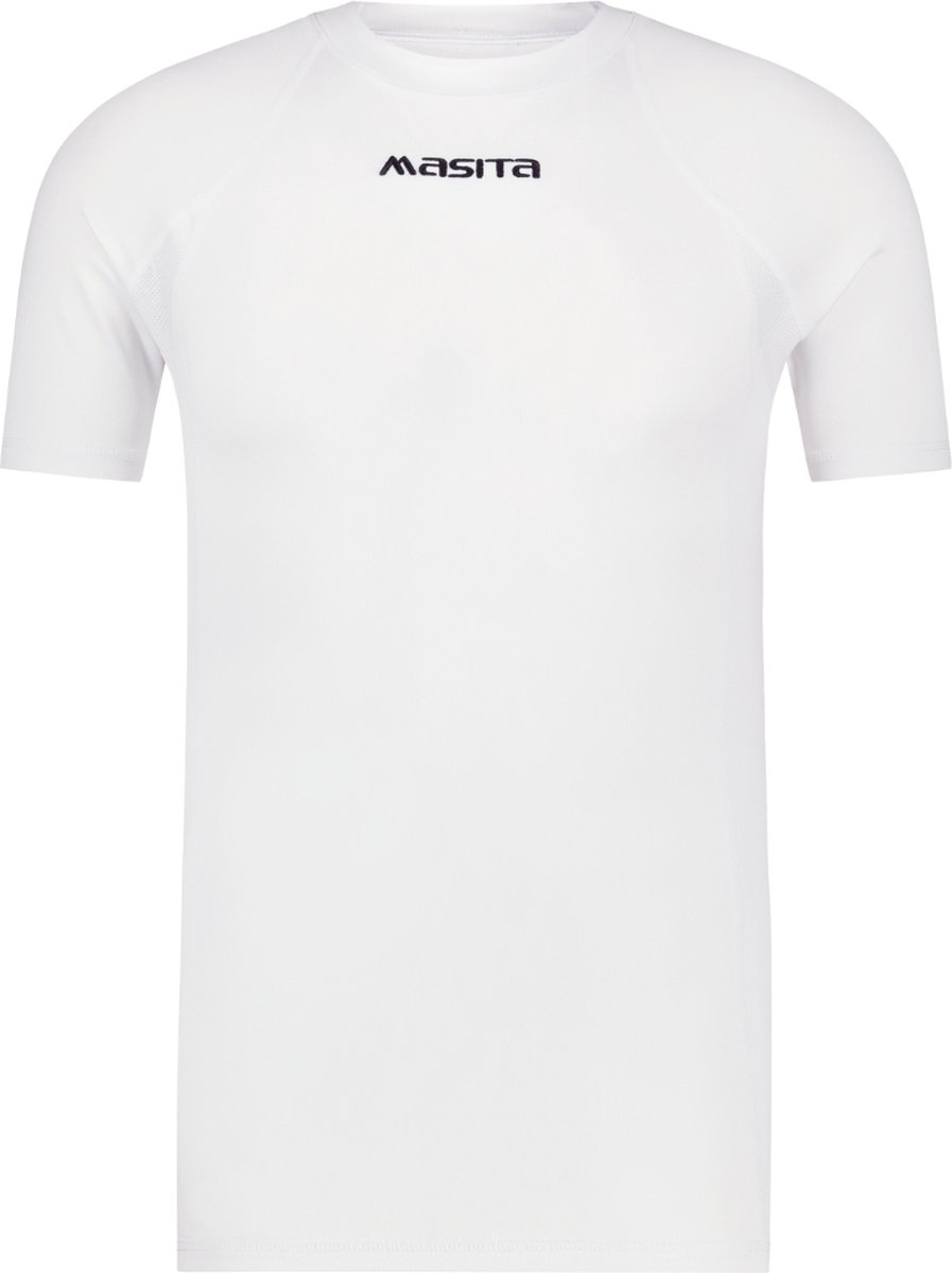 Masita | Sportshirt Heren Dames Ondershirt Ademend Vochtregulerend Trainingsshirt - WHITE - 128