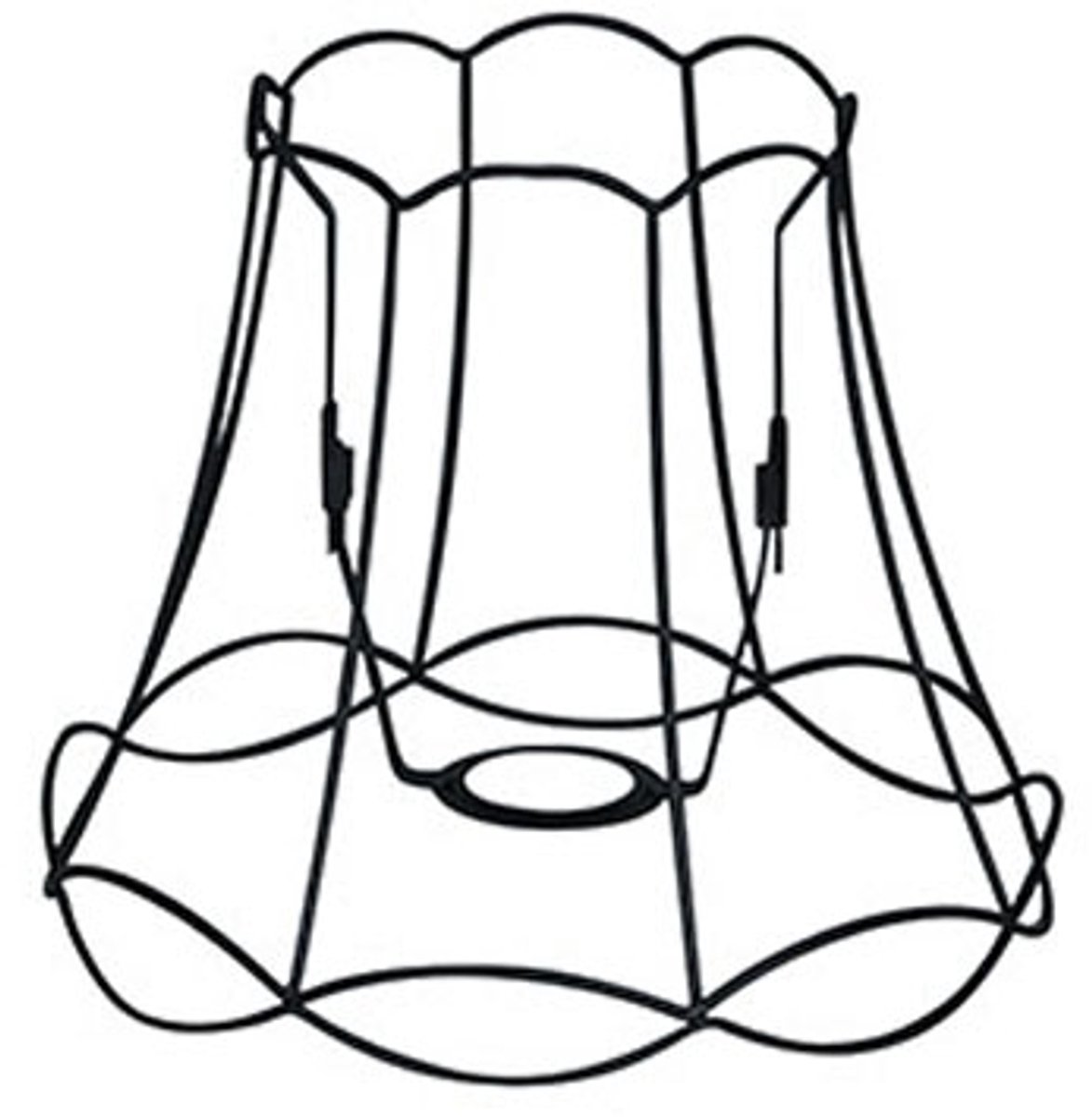QAZQA granny frame - Retro Lampenkap - Ø 250 mm - Zwart -