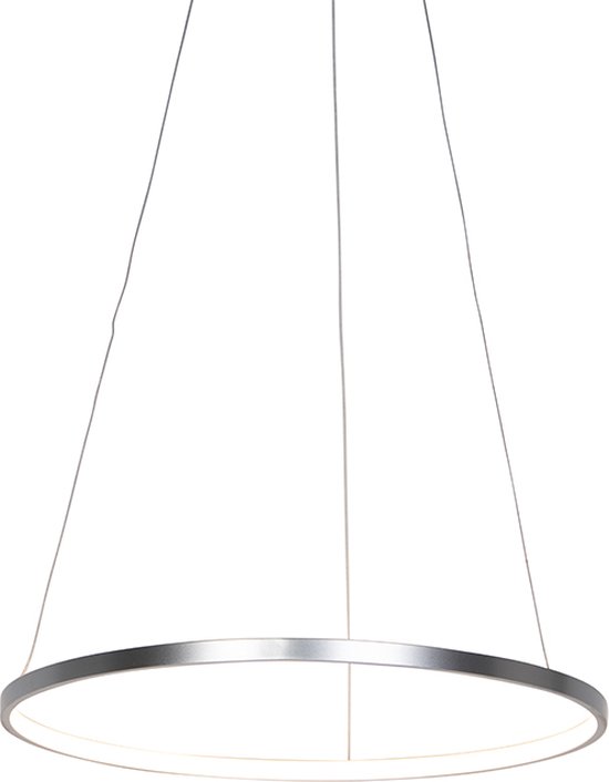 Leuchten Direct anella - Moderne LED Hanglamp - 1 lichts - Ø 600 mm - Zilver - Woonkamer | Slaapkamer | Keuken