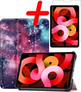 iPad Air 2022 Hoes Book Case Luxe Hoesje Met Screenprotector - iPad Air 2022 Screen Protector - iPad Air 5 Hoesje Book Case Hoes - Galaxy